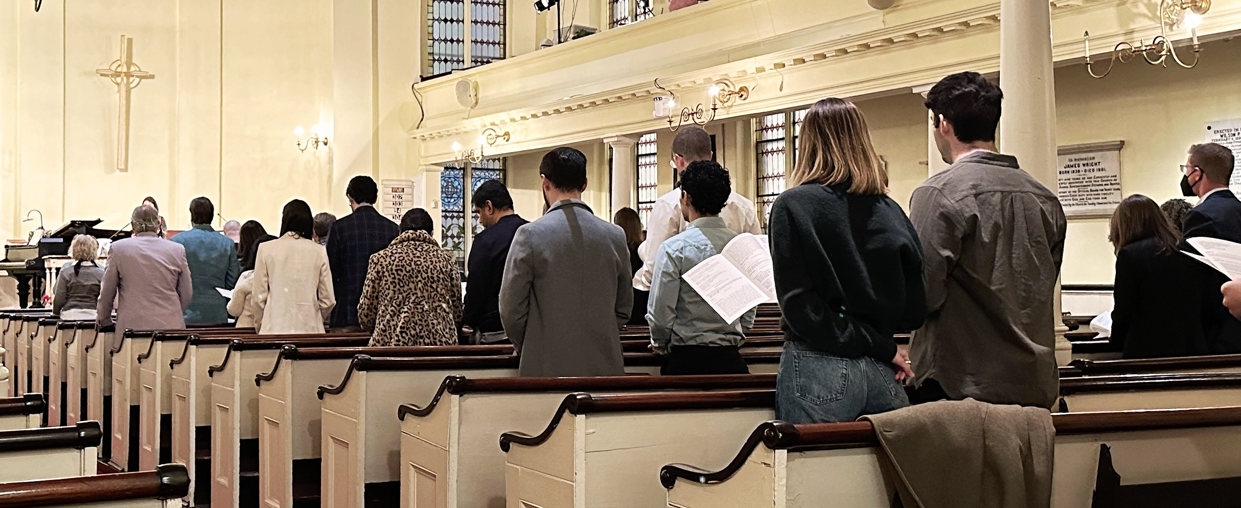 Photo of people in church